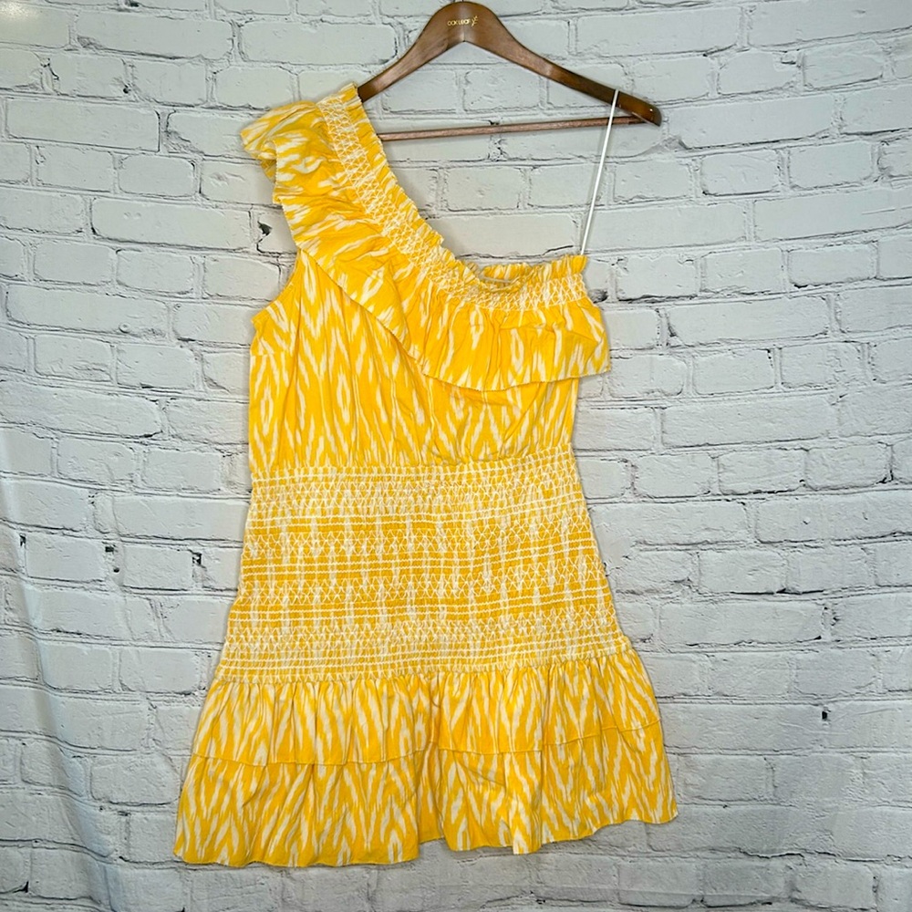 Saylor Orange & White One Shoulder Dress Size Large Excellent Condition